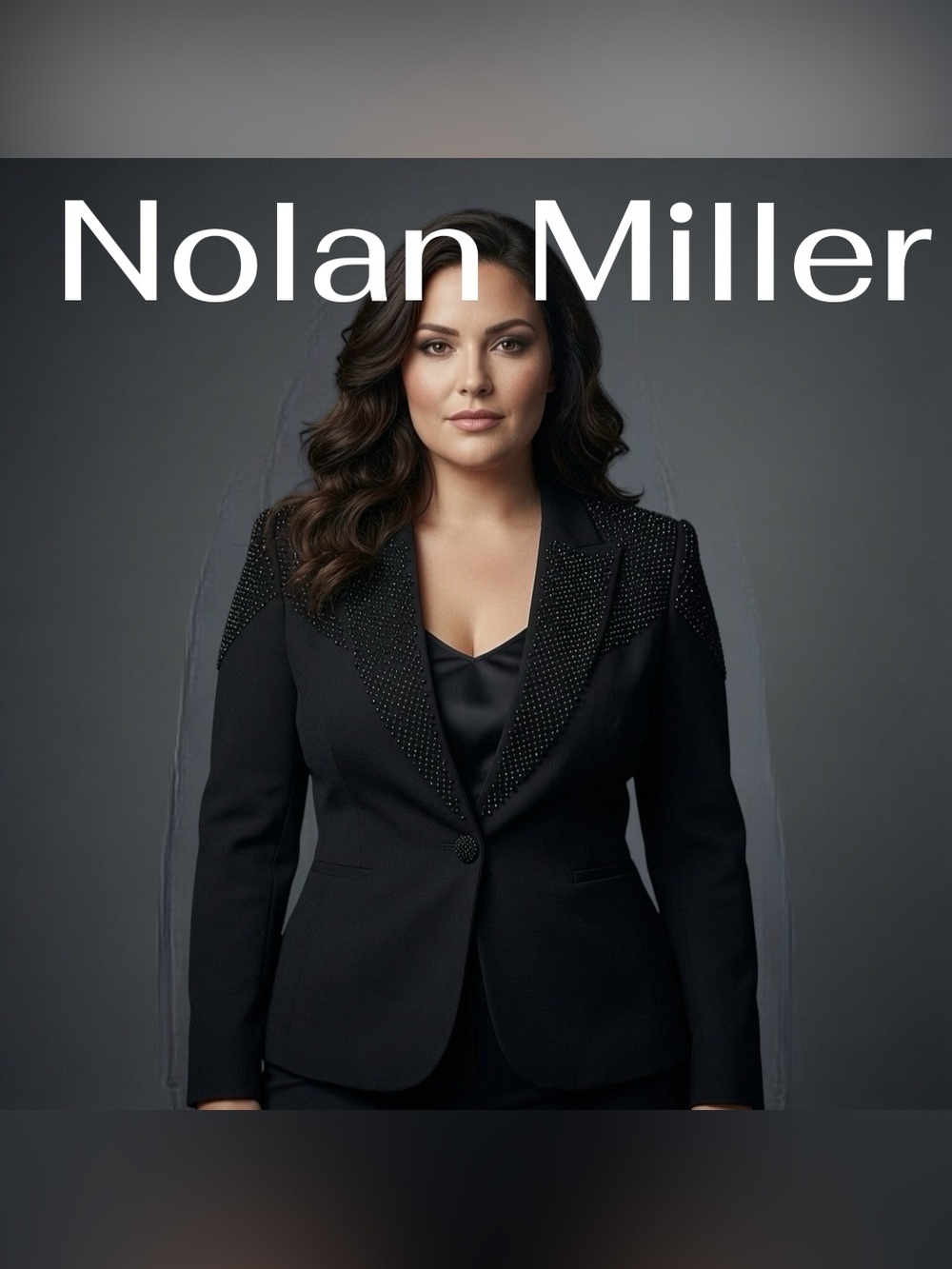 Nolan Miller Black Embellished Lapel Blazer sz 6